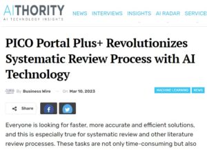PICO Portal Plus+ Revolutionizes Systematic Review Process with AI Technology