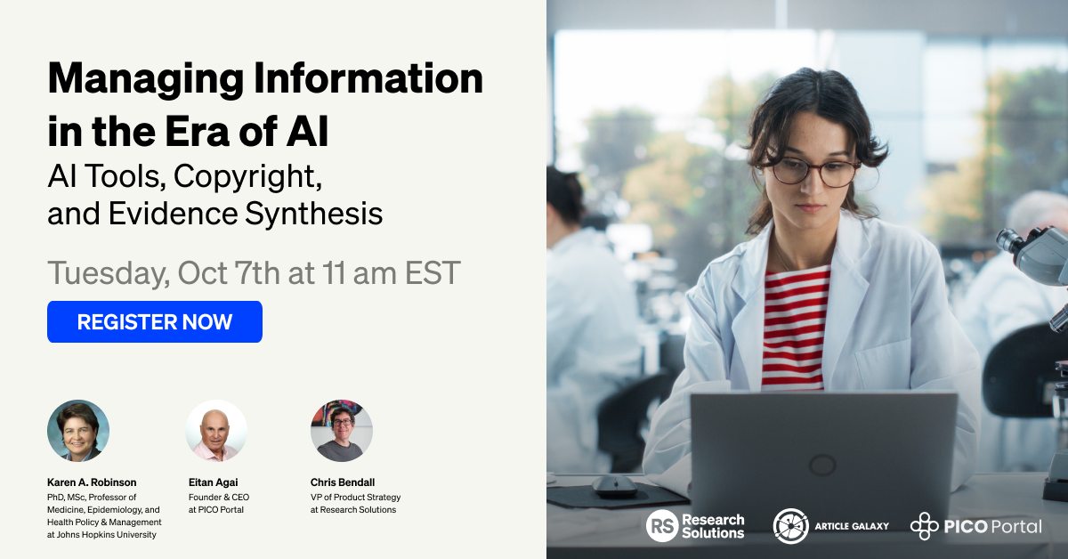 Read more about the article Managing Information in the Era of AI: AI Tools, Copyright, and Evidence Synthesis